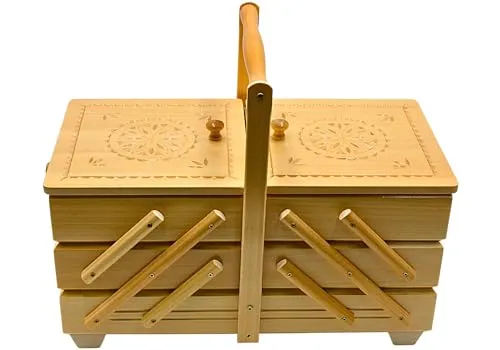 Dekohelden24 Hochwertiger Nähkasten aus Furnierholz von Dekohelden24