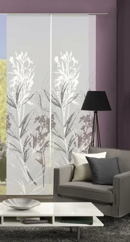 VISION S 2er-Set Flächenvorhänge SEMORA, halbtransparent, Höhe 260 cm, grau