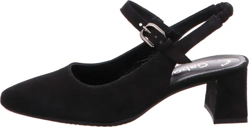Gabor Damen Slingpumps, elegante Büro-Pumps aus Leder - Damen-Pumps mit leichtem G-Weite, ideal für den Büroalltag. Bequem und stilvoll mit knöchelriemchen und 5 cm Blockabsatz für optimalen Tragekomfort.