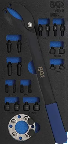 BGS 9696 | Nockenwellen-Gegenhaltewerkzeug-Satz für VAG - Nockenwellenwerkzeuge für präzises Gegenhalten bei Ölpumpen- und Nockenwellenrad-Verschraubungen. Ideal für EA211 Motoren in vielen VAG Modellen.