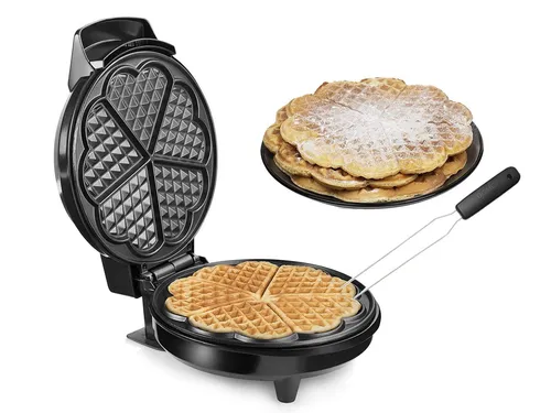 Tristar Waffeleisen 700 W für 5 herzförmige Waffeln - Waffeleisen für 5 herzförmige Waffeln, ideal für Kindergeburtstage; mit Antihaftbeschichtung und Temperaturregelung für perfekte Waffeln.