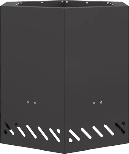 vidaXL Rauchfreie Feuerstelle Sechseckig Schwarz 48x48x51 cm