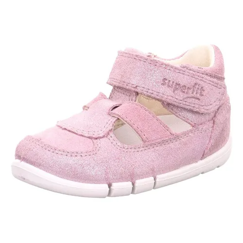 superfit Leder-Halbsandalen in Rosa - 22 - Babyschuhe mit robustem Klettverschluss, verstärkter Kappe und leichter Gummisohle für optimalen Halt und Komfort beim Laufen.