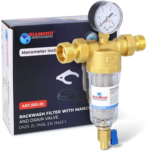 Wasserfilter 1'' DN25 Rückspülfilter mit Manometer