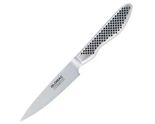 GLOBAL Schälmesser 10 cm GS-40 – Ergonomisches Design - Gemüsemesser mit 10 cm Klinge und ergonomischem Griff für ermüdungsfreies Arbeiten. Ideal zum Schälen und Schnippeln von Obst und Gemüse. Hochwertige japanische Qualität für Profiköche und Hobbyköche.