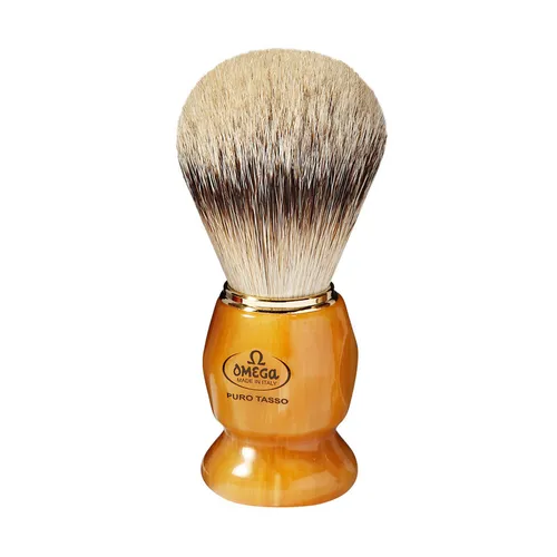 Omega Rasierpinsel Dachshaar Zupfhaar Super Badger 617 mit Harzgriff