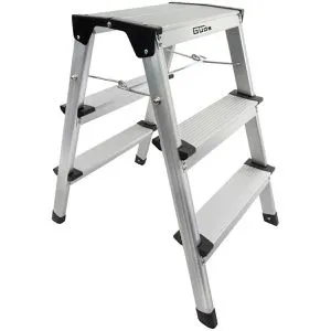 Güde Klapptritt GAT 3S – Aluminium, 2 x 3 Stufen, 61cm Standhöhe