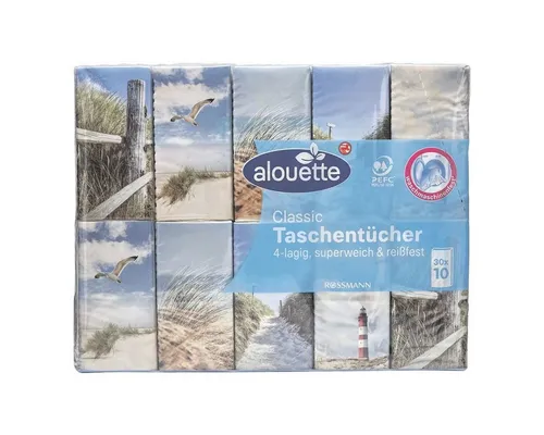 alouette Taschentücher 4-lagig weiß – 30x 10 Tücher