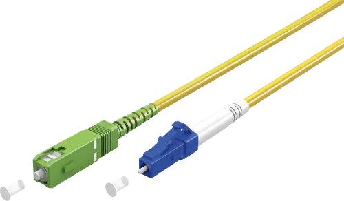 goobay 59653 Glasfaserkabel - 15 Meter FTTH Singlemode SC APC auf LC UPC, hochgeschwindigkeit und platzsparend für Zuhause und Büro
