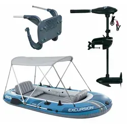 Intex Schlauchboot Set Excursion 4 mit Motor und Zubehör