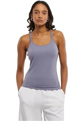 Urban Classics Damen Tank Top - Sportlich und Feminin - Activewear-Tanktops für Damen, mit filigranen Trägern und elegantem Rückendetail, ideal für Yoga und Freizeit – für maximalen Komfort und Bewegungsfreiheit.