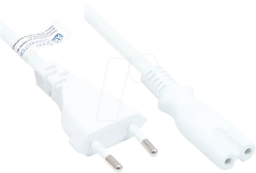 GC P0370-W025 - Euro-Stecker Typ C auf C7, 2,5 m lang, VDE geprüft und ideal für sichere Stromversorgung