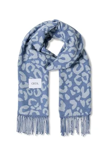CECIL Damen Schal mit Fransen, coal blau - Stylischer Jacquard Schal von CECIL für Damen in coal blau. Mit modischen Fransen und weicher Qualität, ideal für trendige Outfits. Ein Must-Have-Accessoire für jeden Anlass.