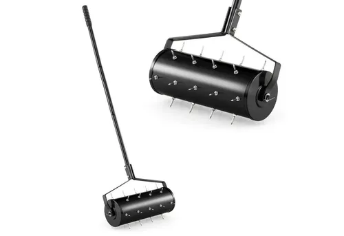 COSTWAY Rasenlüfter Walze manuell 53x130cm – Effektiver Handvertikutierer für üppigen Rasen