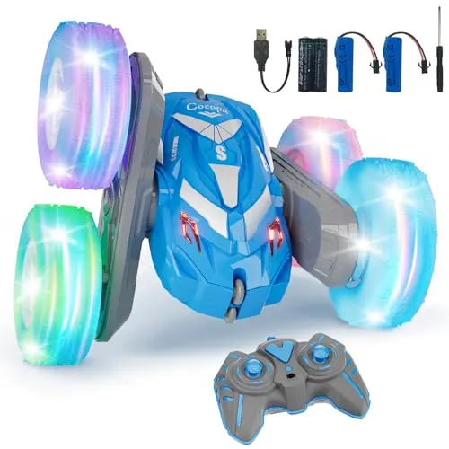 Cocopa Ferngesteuertes Auto für Kinder mit Licht, Spiele Kinder 4 5 6 7 8 9 Jahre, Geschenk Kinder 3-12 Jungen Geschenke Spielzeug Weihnachten Geburtstag, ferngesteuertes Auto 4 x 4 Truck Spiele im
