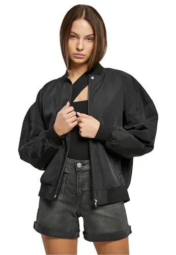 URBAN CLASSICS Damen Bomberjacke 5XL schwarz - Funktionsjacken aus 100% Polyester, maschinenwaschbar und ideal für lässige Outfits. Perfekte Passform in 5XL für einen komfortablen Look.