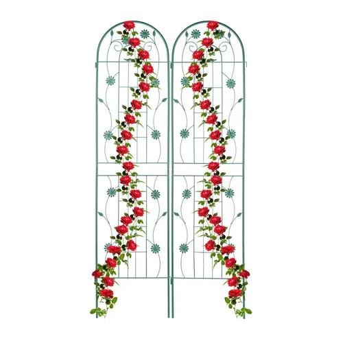 Rankgitter Blumenspalier 2er Set für Rosen - Wetterfestes Gartenspalier aus Eisen, ideal zur Unterstützung von Pflanzenwachstum. Mit einer Höhe von 200 cm und einfacher Montage perfekt für Gärten und Terrassen.
