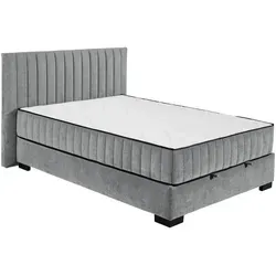 Mid.you Boxbett, Anthrazit, Kunststoff, H3 + H4, 9-Zonen, 140x200 cm, Bettkasten, gepolstertes Kopfteil, Federkernmatratze, Wendematratze mit unterschiedlichen Härtegraden, Schlafzimmer, Betten, Boxspringbetten