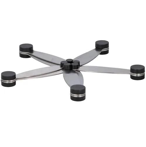 alpina Verstellbarer Topfuntersetzer - Edelstahl Pfannenschoner - Küchenzubehör - Hitzebeständiger Untersetzer - 27,5 x 20,5 x 1,7 cm - Geeignet für Pfannen und Auflaufformen - Silber