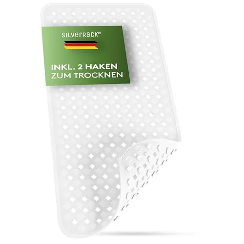 SilverRack Badewannenmatte 88x40 cm (Weiß RAUTEN) in weiß von SilverRack