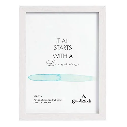 goldbuch 92 0704 Bilderrahmen Verona aus MDF Holz, Portraitrahmen für 1 Bild/Foto 15x20 cm, Rahmen zum Stellen, Fotorahmen mit Wandhalterung zum Aufhängen, Frame ca. 16,5 x 21,5 x 1,5 cm, weiß