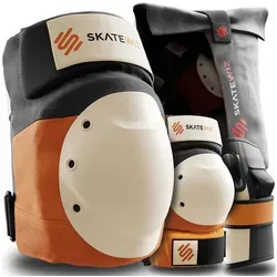 SKATEWIZ Protektoren - Inliner Schoner für Erwachsene, Größe M/L in Sunrise Orange - Schonersets für erfahrene Skater: Das komplette Set bietet optimalen Schutz mit Handschonern und Knieschonern für ein sicheres Fahrerlebnis auf jedem Terrain.