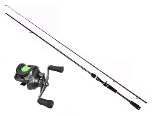 Taipan Baitcastcombo Zander 2,15m 8–35g Rute Rolle Schnur | Baitcast-Set mit 2,15m/8–35g Rute, Linkshand-Baitcastrolle und 190m 8-fach Braid 0,18mm – bereits aufgespult