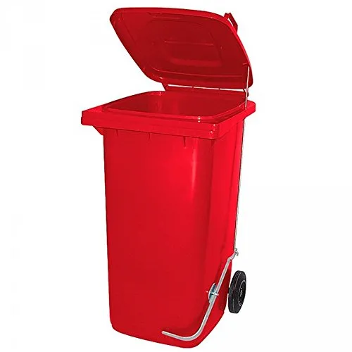 BRB-Lagertechnik Mülleimer 120 Liter - Haushaltszubehör mit handfreiem Fußpedal für einfache Bedienung und robustem Design aus hochwertigem PE-HD, ideal für vielseitige Abfallentsorgung.