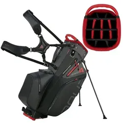 Big Max Aqua Hybrid 4 - Wasserdichte Golftasche für Cart - Schwarz Grau - Golftasche mit 7 Taschen, wasserdicht und ideal für alle Wetterbedingungen. Perfekt für Golfer, die auf Qualität und Funktionalität setzen.