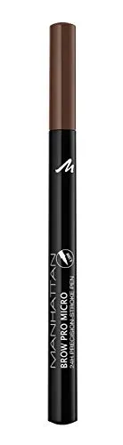 Manhattan Brow Pro Micro Pen Augenbrauenstift, in der Farbe 002 Soft Brown, Flüssiger Eyebrow Pencil mit ultra-präziser 0,2 mm Spitze, Für einen natürlichen Augenbrauen-Look