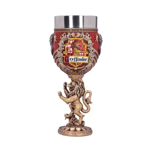 Harry Potter Gryffindor House Goblet von Nemesis Now - Sammlerfigur: Offizieller Gryffindor Hogwarts-Kelch, kunstvoll handbemalt aus hochwertigem Kunstharz, perfekte Ergänzung für jedes Harry Potter-Fanregal.