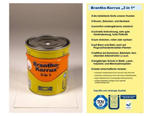 Brantho Korrux 3 in 1 weiß RAL 9010 750ml