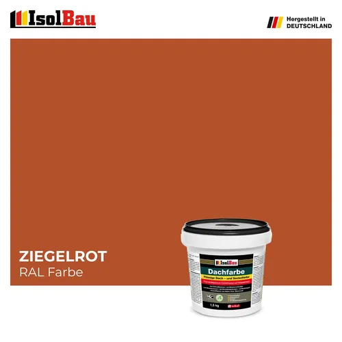 Dachfarbe Sockelfarbe Ziegelrot 1,5 kg Fassadenfarbe RAL Farbe Polymermembran