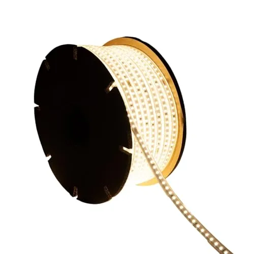 LEDKIA LIGHTING LED-Streifenrolle Dimmbar 220V SMD 120 LED/m 50m 7.5W/m 750lm/m Breite 12mm Schnitt 20/100cm IP65 4000K Neutralweiß