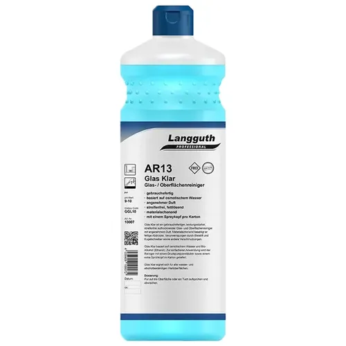 Langguth AR13 Glas Klar Citro 1 L Glasreiniger Gebrauchsfertiger Allzweck-, Oberflächen- und Glasreiniger 10007