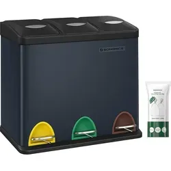 SONGMICS Mülleimer Küche 3 x 8 L - Mülltrennsystem für kleine Familien mit 3 Fächern, Fußpedalen und Inneneimern – ideal für platzsparende Küchen und einfache Abfalltrennung.