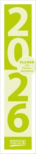 Streifenplaner Compact Grün 2026: Wandplaner und Bürokalender als praktische Monatsübersicht I Streifenkalender schmal: 11,8 x 50 cm