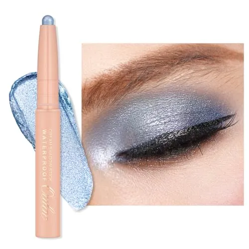 Produktbild Oulac Lidschatten Blau Wasserdicht, Drehbarer Lidschatten-Stift Hält 24 Stunden+, Metallic Finish, Vegan 3.6g (18) Careless Whisper