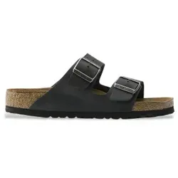 BIRKENSTOCK Herren Arizona Badeschuhe, Schwarz, 43 EU - Wanderschuhe mit Soft-Fußbett und Obermaterial aus geöltem Leder für optimalen Komfort und Unterstützung bei jedem Schritt.