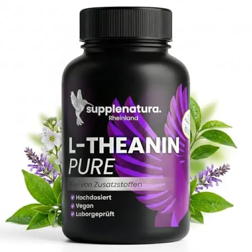 L Theanin | IDEAL DOSIERT: 200mg | 240 Kapseln | Laborgeprüft & Hochrein | L-Theanin von SUPPLENATURA®