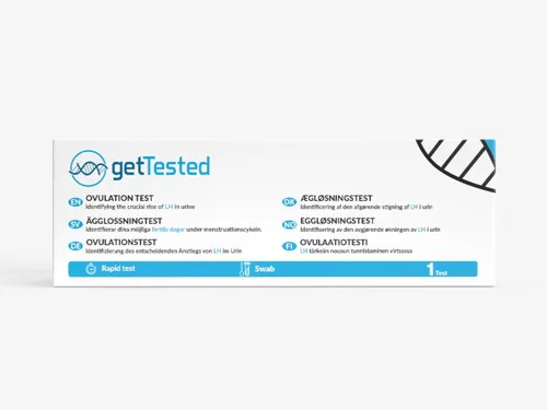 GetTested International AB Fertilitätsset Ovulationstest 5er-Pack, 1 Messparameter, Mehrfachtest, 1-tlg., LH-Urintest für zuhause, LH-Ovulationstest im 5er-Pack