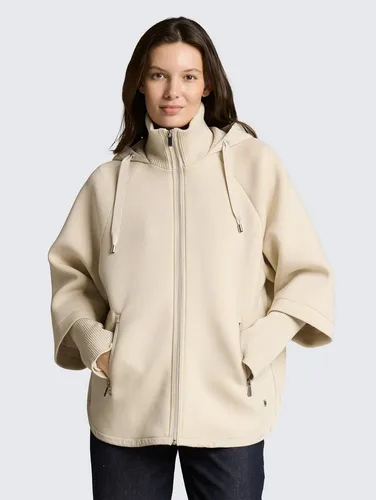 TOM TAILOR Cape Jacke mit Stehkragen und Kapuze - Stylische Cape Jacke mit Stehkragen und Kapuze, ideal für den Alltag. Praktische seitliche Eingriffstaschen und lange Bündchen sorgen für Komfort. Hergestellt aus pflegeleichten Materialien für mühelosen Stil.