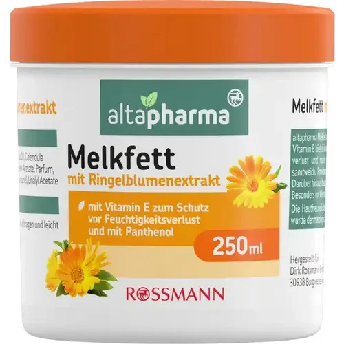 altapharma Melkfett mit Ringelblumenextrakt 250ml - Bodycremes, schützt effektiv vor Feuchtigkeitsverlust und pflegt die Haut mit wertvollem Ringelblumenextrakt.