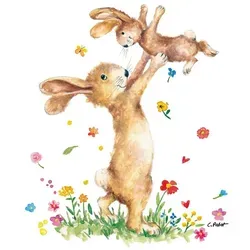 PPD Papierserviette 20 Servietten Hey Easter 33x33cm, (20 St) braun|weiß