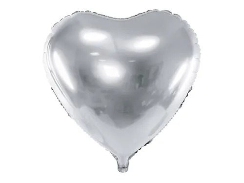 Folienballon Herz 51cm in silber von PartyDeco