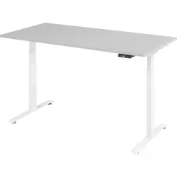bümö Elektrisch Höhenverstellbarer Schreibtisch, Grau, Weiß, 160x80 cm - Kinderschreibtische – Ergonomisch und flexibel dank stufenloser Höhenverstellung von 64,5 cm bis 129,5 cm für gesundes Arbeiten. Modernes Design und hohe Funktionalität zu einem unschlagbaren Preis!