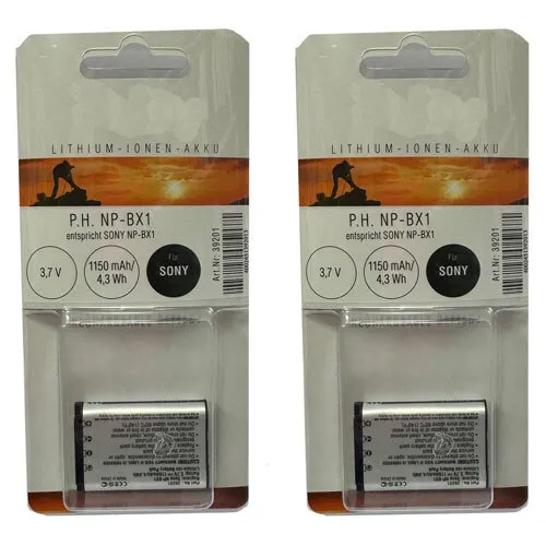 2x Akku Replace Akku NP-BX1 passend für Sony HX90,HX60,WX350