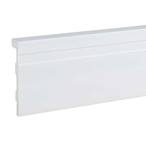 PROVISTON Fliesenabdeckleiste 25 x 120 x 2000 mm - Dämmstoffe mit modernem, robustem Design. Diese wasserfeste Fußleiste ist pflegeleicht und ideal für jeden Wohnraum, bietet zudem einen praktischen Kabelkanal für eine saubere Optik.