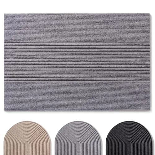 Blumtal rutschfeste Fußmatte 150x90 cm in grau von Blumtal