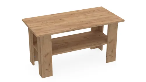 Brüder-Möbel | Couchtisch - Eiche Craft Gold - 100 x 50 cm - Moderner Sofatisch mit Ablage - Wohnzimmertisch - Beistelltisch